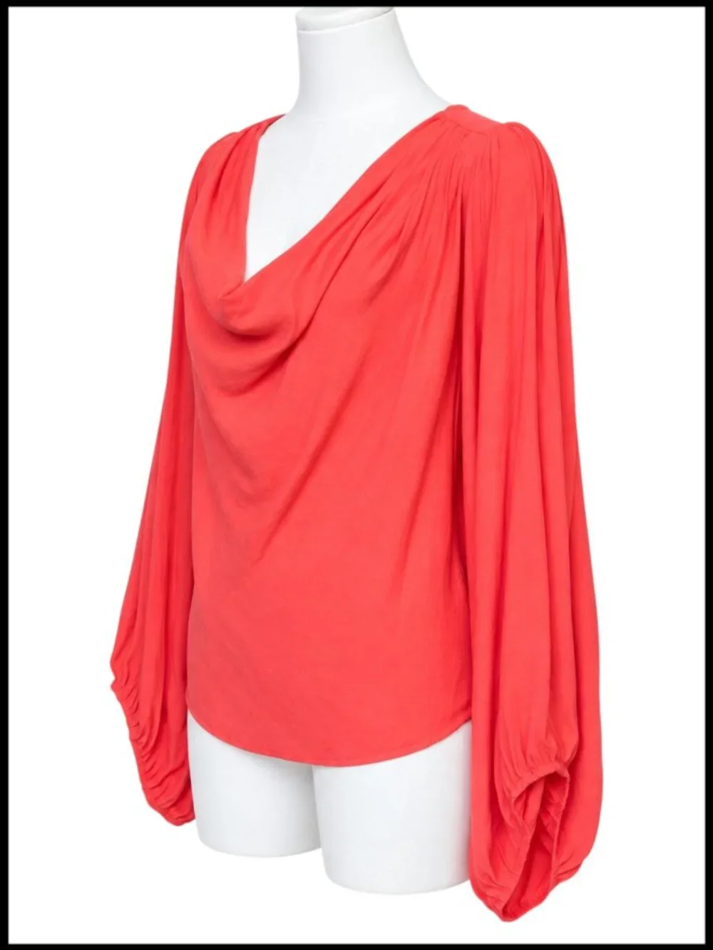 Free People Cowling Around Blouse Coral Orange Cowl Neck S